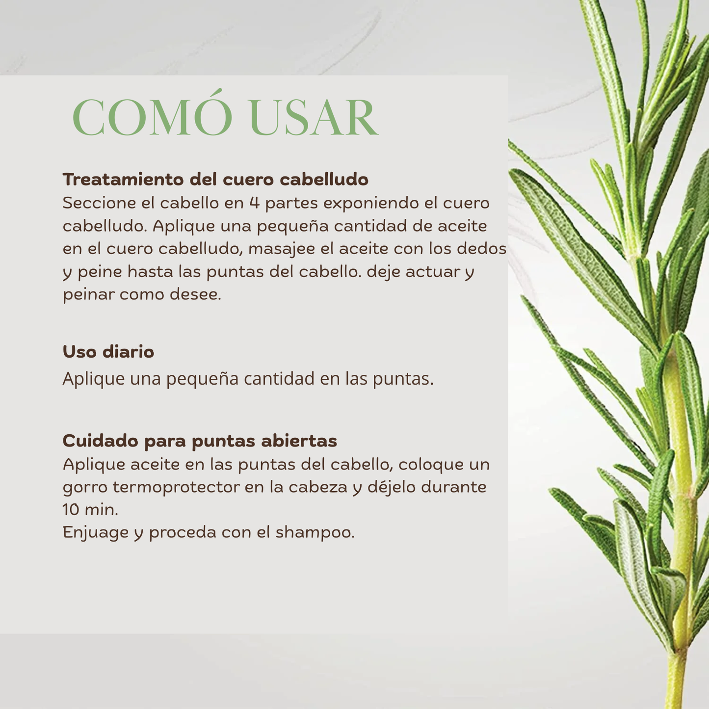 ACEITE FORTALECEDOR para cuero cabelludo con romero y menta