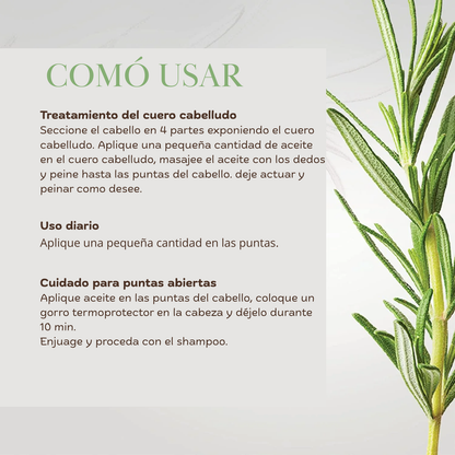 ACEITE FORTALECEDOR para cuero cabelludo con romero y menta