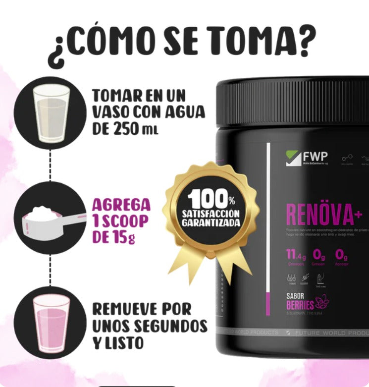 COLÁGENO RENOVA+ | Piel Radiante, Uñas Fuertes y Articulaciones Saludables (315 g)